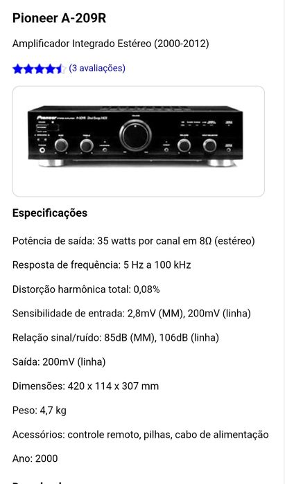 Amplificador Pioneer A-209r