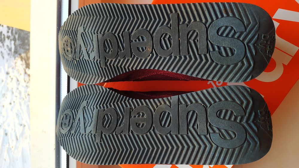 Кроссовки  super dry athletics adidas, 44, 29.5см , бордовые, спорт.