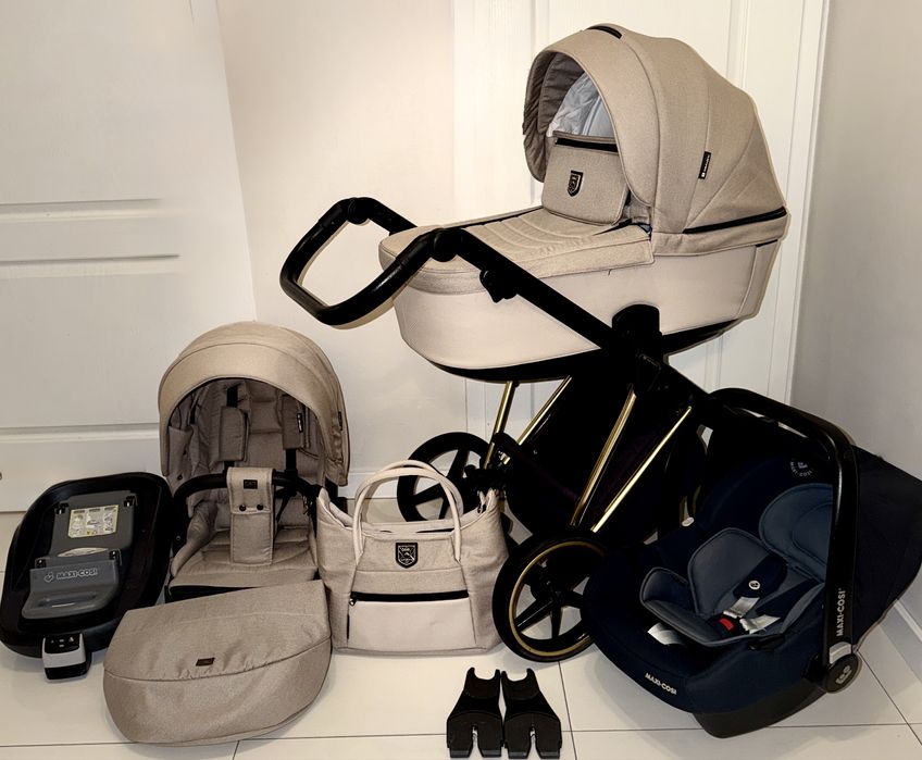 Wózek 4w1 Adamex Belissa Special Edition +  fotelik Maxi-Cosi i baza isofix