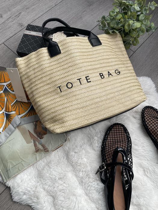 соломʼяна сумка тоут