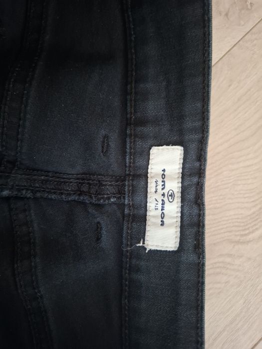 Tom Tailor jeansy czarne 105cm pas 41cm  proste Bawełna