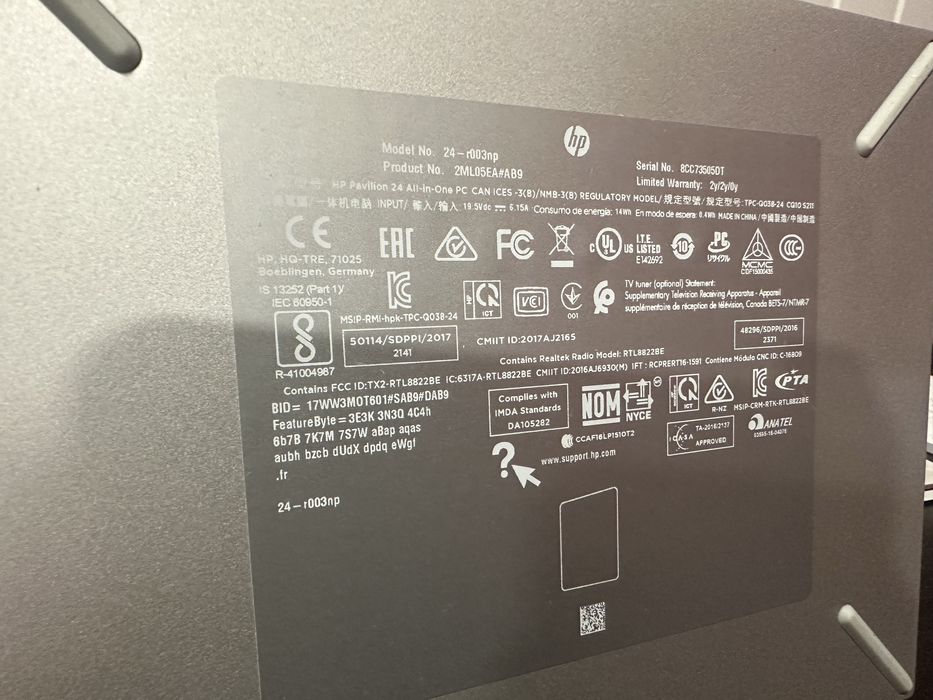 Hp pavilion 24 all in one pc