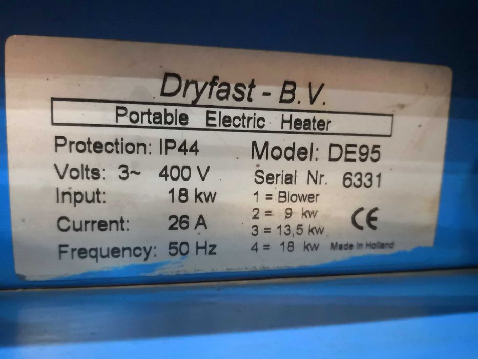 Nagrzewnica elektryczna 18KW DRYFAST DE95 gwarancja!!! 1220zł netto