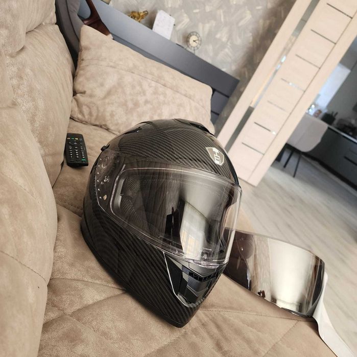 Kask moto sport hydro carbon karbon chrome lens TSS Apex Helmet okazja !