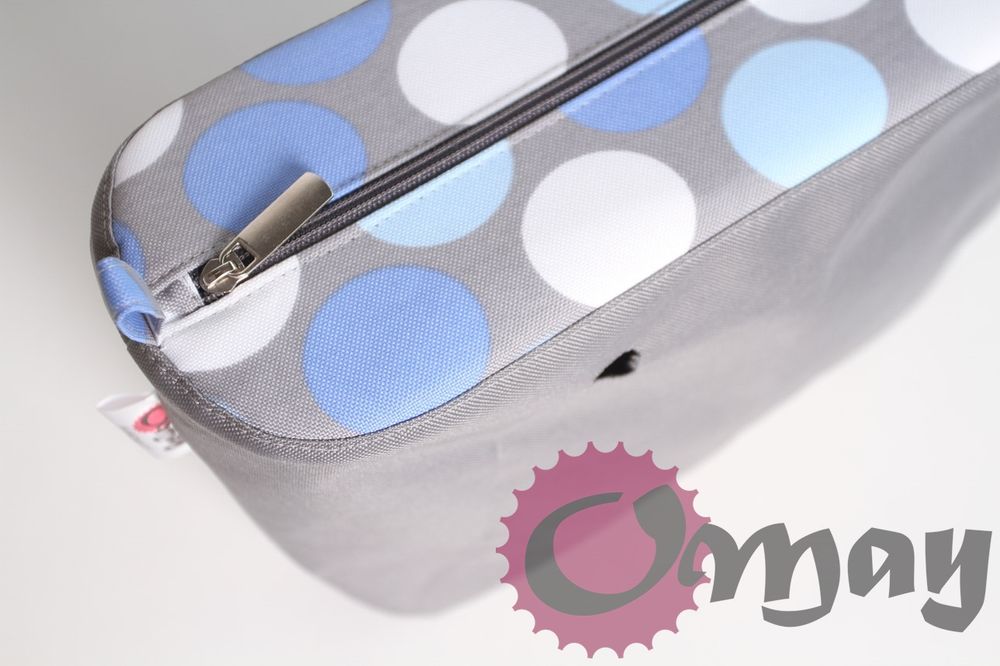 Szary organizer do OBAG STANDARD grochy niebieskie błękit wkład OMAY
