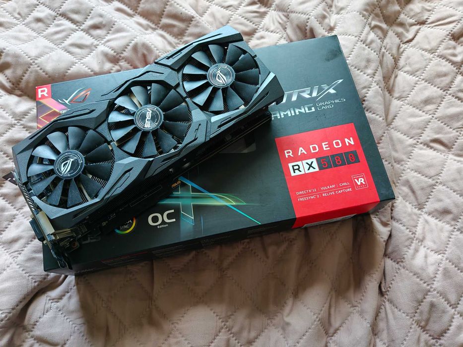 ASUS ROG Strix Radeon RX 580 8GB – karta graficzna, komplet, od pierwszego właściciela