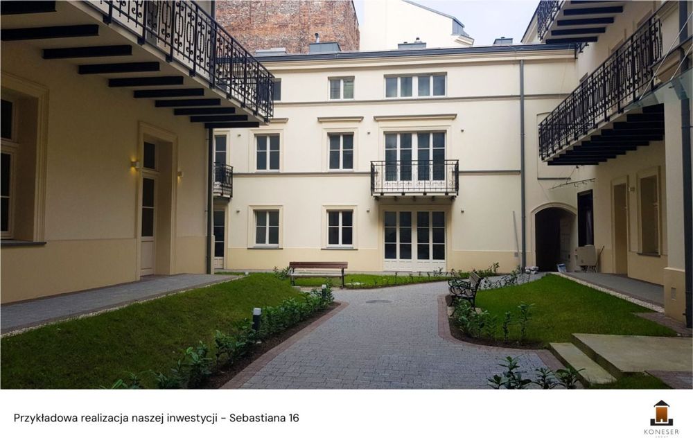49m², 2 pokoje, Kraków Kazimierz - balkon, winda, możliwy podział