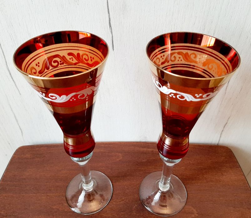 Келихи з кольорового скла розписані - 2 шт.