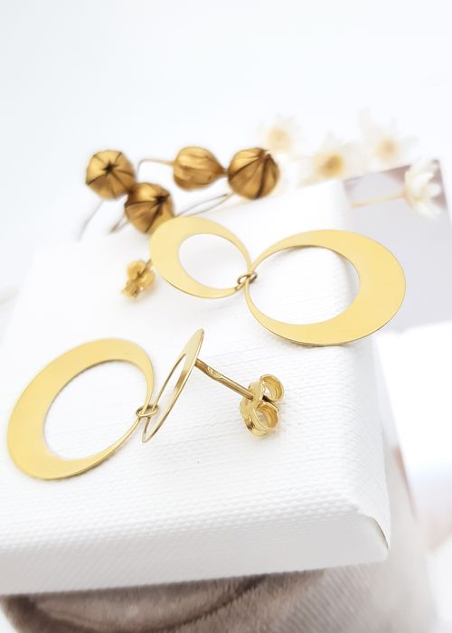 PROMOCJA !!! Złote kolczyki wiszące na sztyfcie