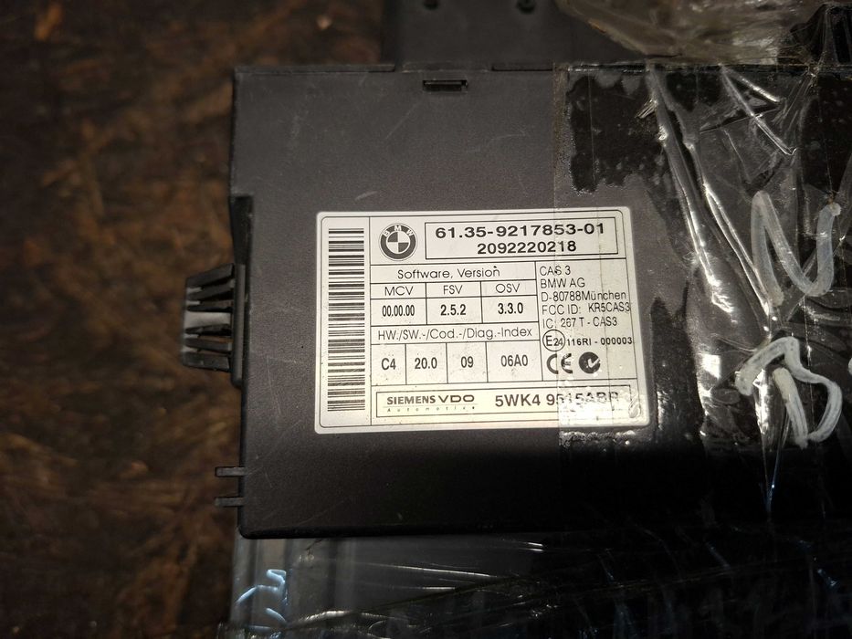Zestaw startowy sterownik silnika moduł CAS BMW N43B20 e90 e91 e81 e87