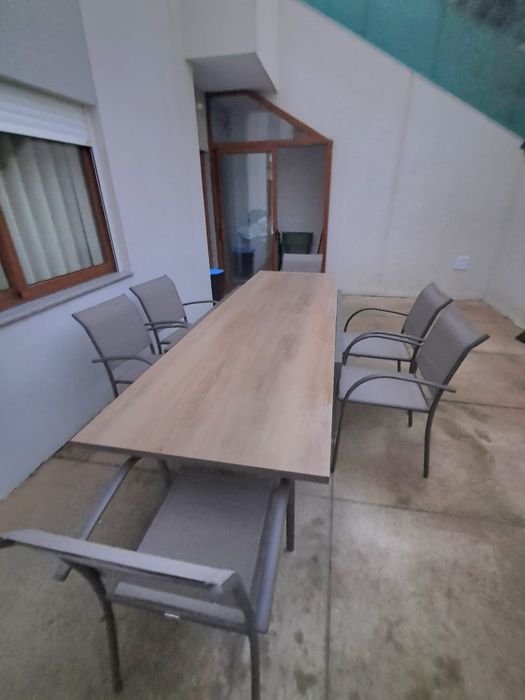 Mesa de jardim extensível em alumínio
