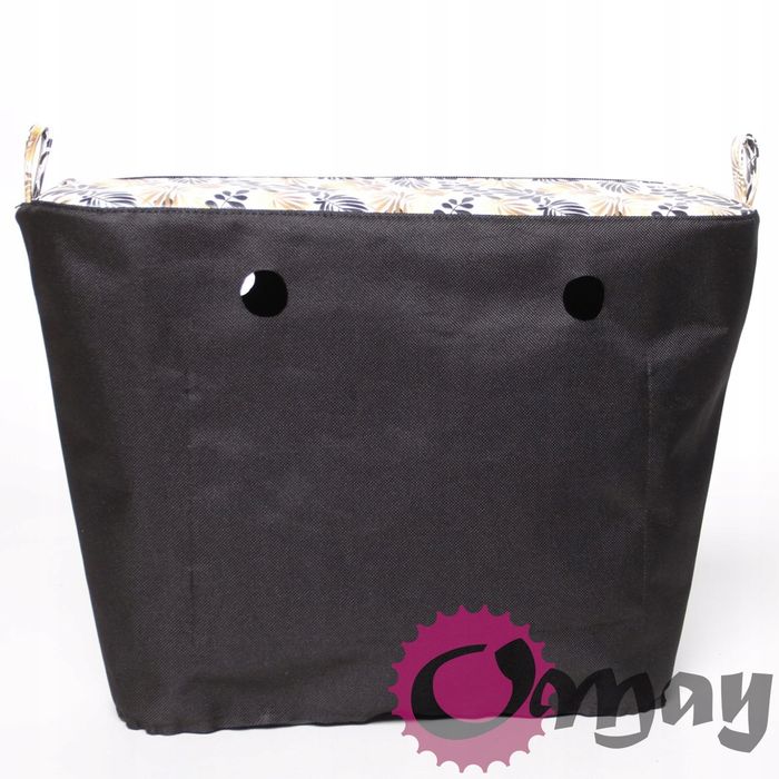 organizer OBAG STANDARD ekoskóra liście czarne 2 kieszenie wkład OMAY