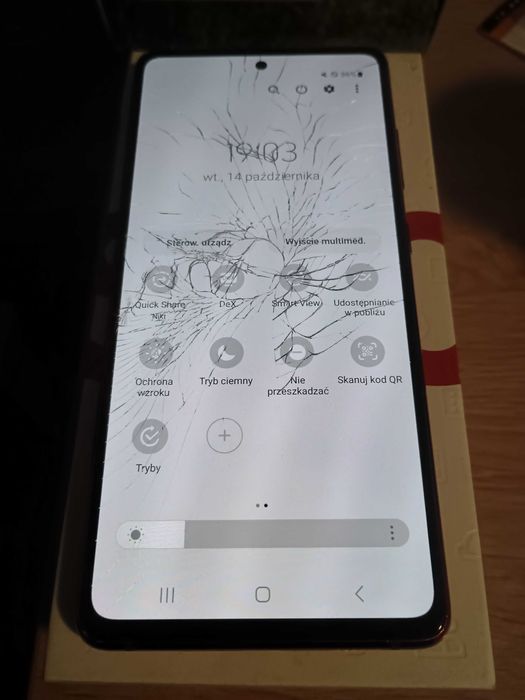 Samsung s20 fe czerwony dual SIM popękana szyba