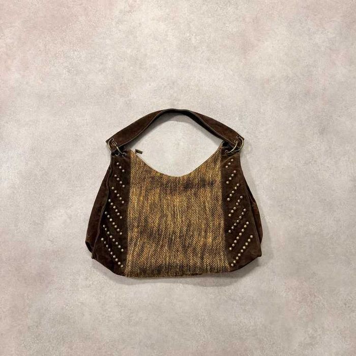 Vintage Torebka Zamszowa Ćwieki Y2K Suede Studded Bag Swag Trendy