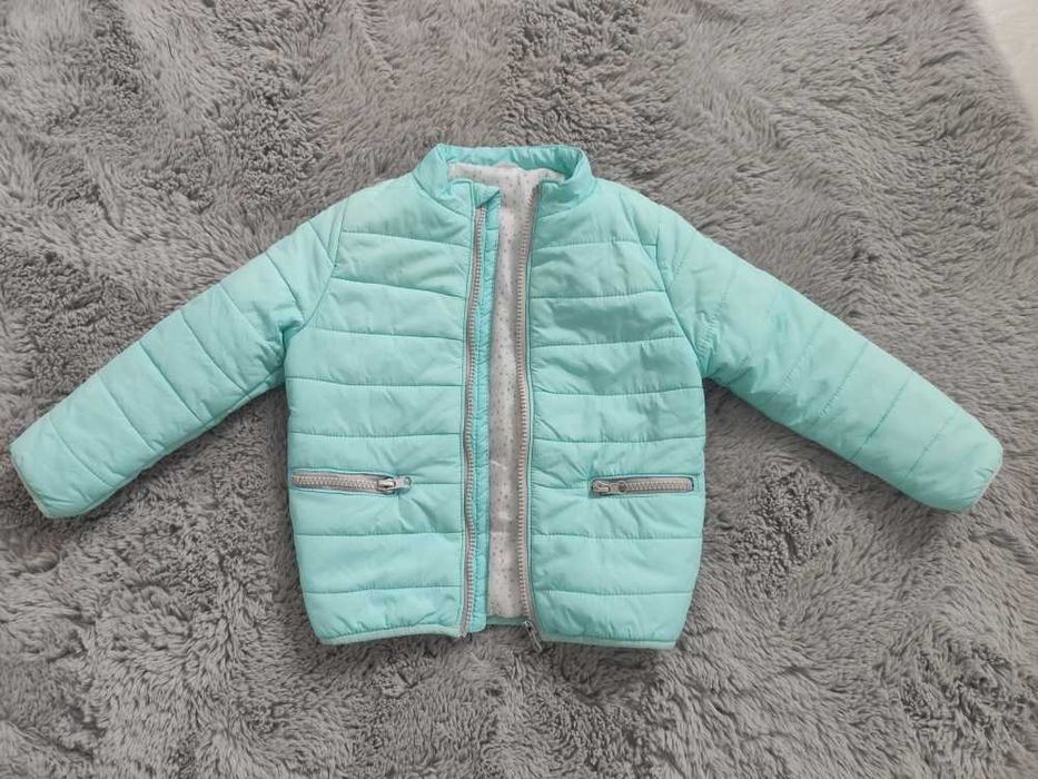 Turkusowa pikowana kurteczka wiosna / jesień r. 86