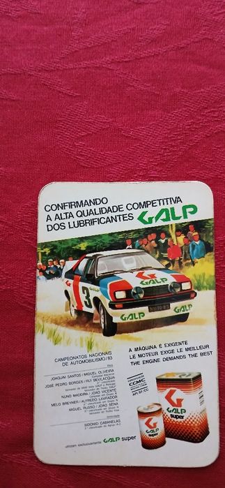 Calendário de bolso - Galp - de 1984