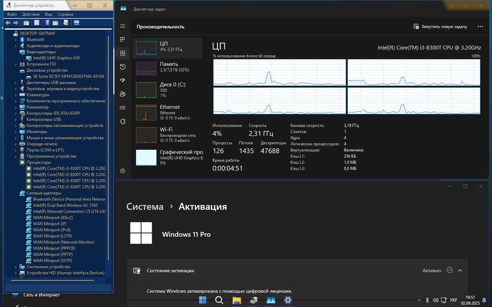 Міні десктоп HP Prodesk 600 G4 i3-8300T 8/128GB m.2 nvme WiFi неттоп