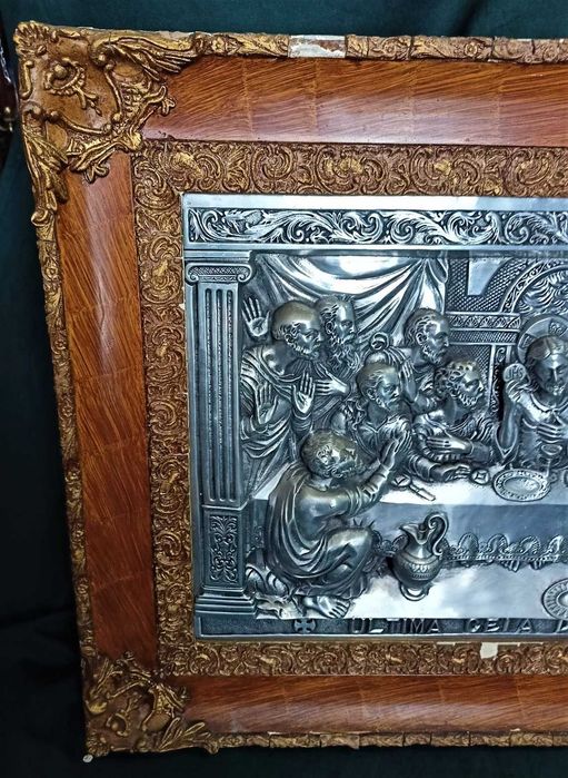 Última Ceia de Jesus Metal Relevado