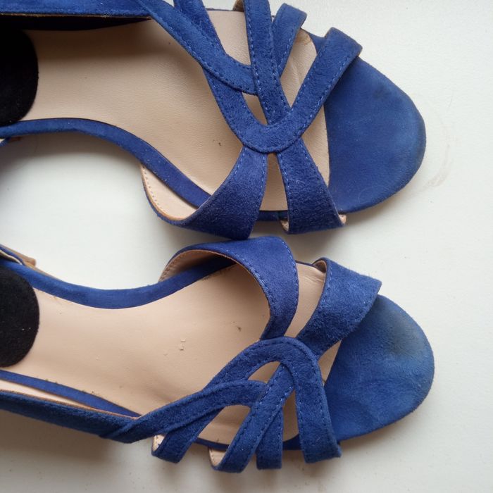 Замшевые босоножки, размер 38 (натуральный, мягкий замш)