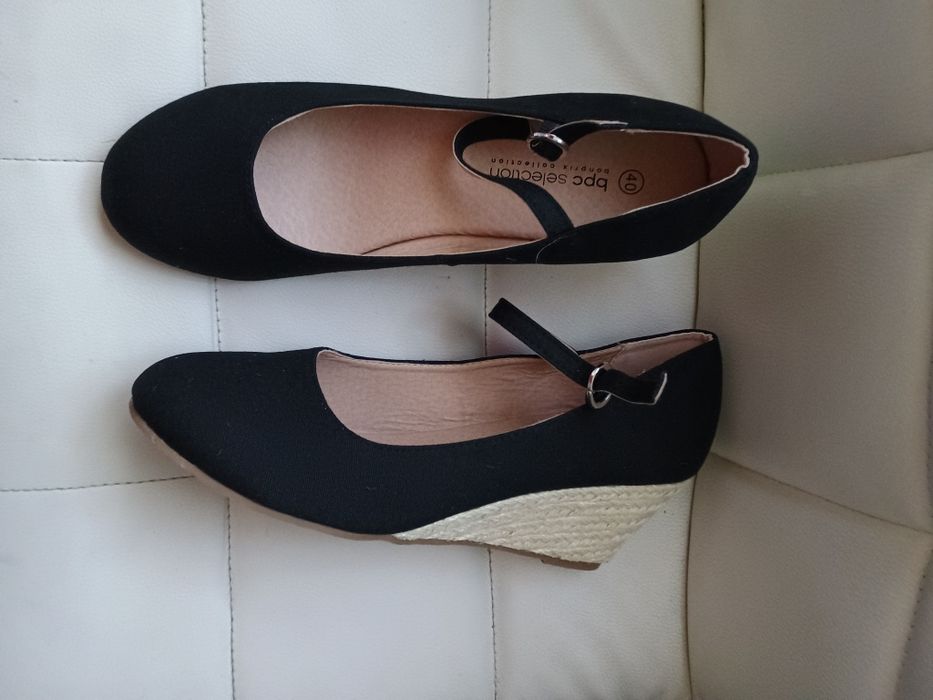 Espadryle na koturnie Bonprix 40 wkładka ok 25 cm tekstylne nowe czółe