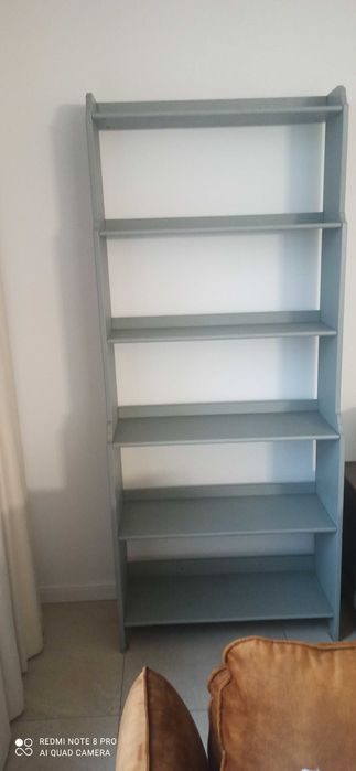 Regał drewniany szary