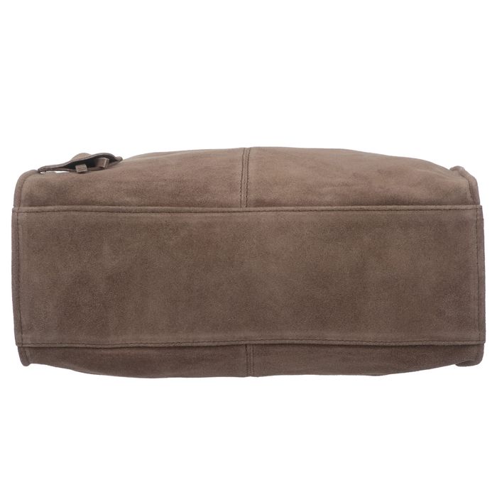 VERA PELLE torebka zamszowa shopper klasyczna na ramię V624 camel