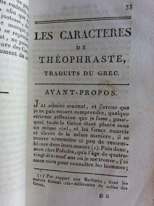 Les Caractères de Théophraste, traduits du grec... 2 volumes ( obra completa ). Ano 1806