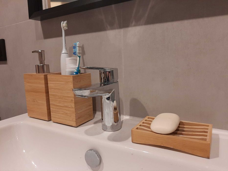 Bambusowe akcesoria lazienkowe zestaw Ikea Dragan
