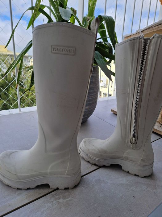 Galochas brancas Tretorn, tamanho 37