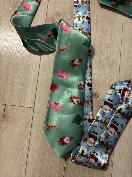 Zestaw 2 krawaty nowe świąteczne