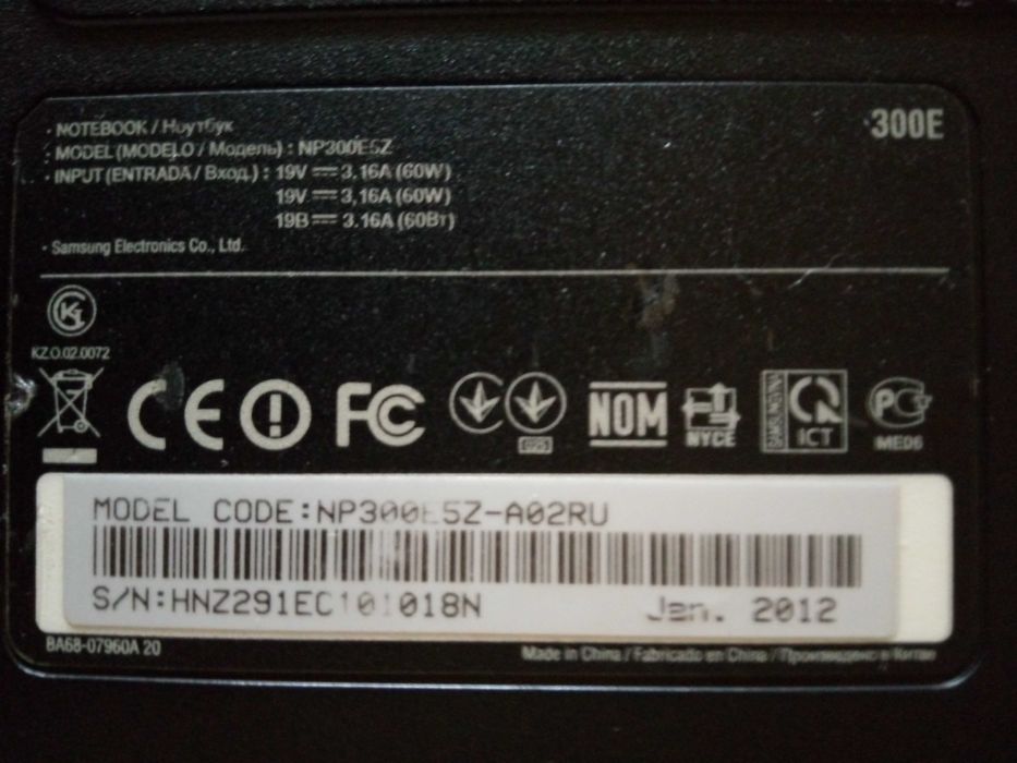 ноутбук Samsung 300E/i3-2350M/ram 4/новый hdd 200/IntelGraphics3000