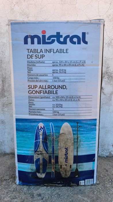 NOVA: Mistral Tabla Inflable de SUP – na embalagem original e nunca usado + Extra!