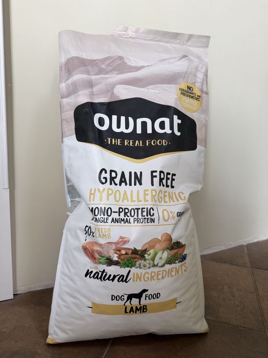 Ownat Grain Free Hypoallergenic Cordeiro ração para cães
