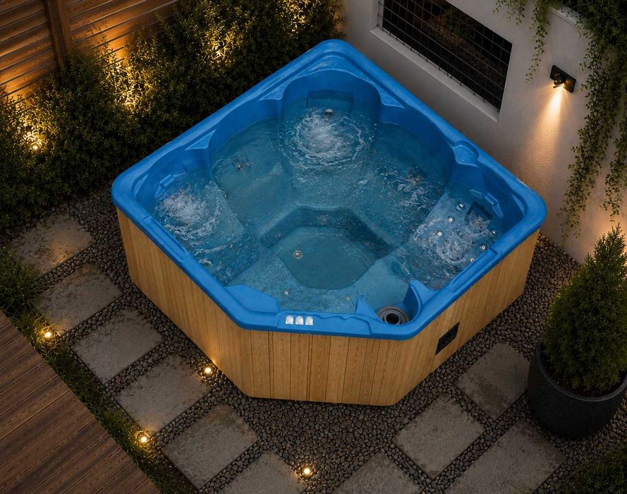 NAROŻNE całoroczne jacuzzi 5 os basen balia masaż pokrywa LED sauna transport