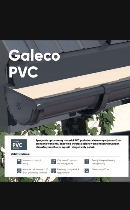 Rynny galeco czarne 36mb 130/100