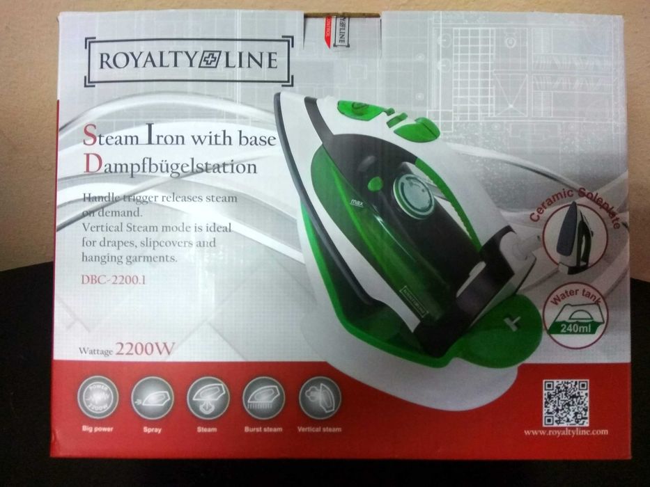 Праска без дроту утюг Royalty Line з керамічною підошвою 2200 Вт