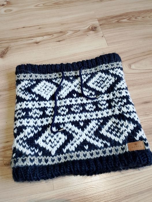 Granatowy Komin Zimowy BARTS Log Cabin Snood Z Polarem