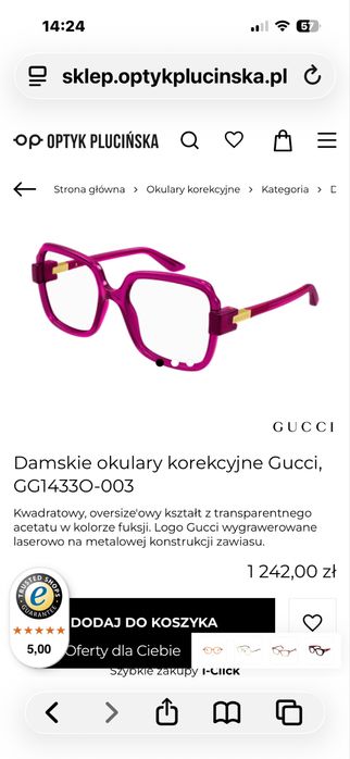 Gucci oprawki korelcyjne