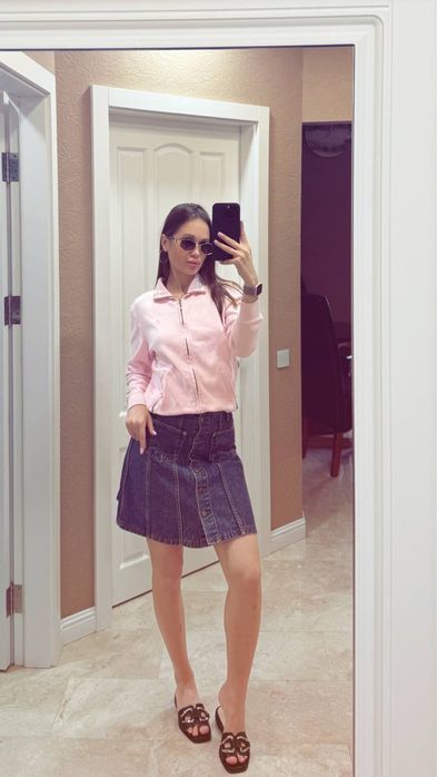 Джинсовая юбка на пуговицах