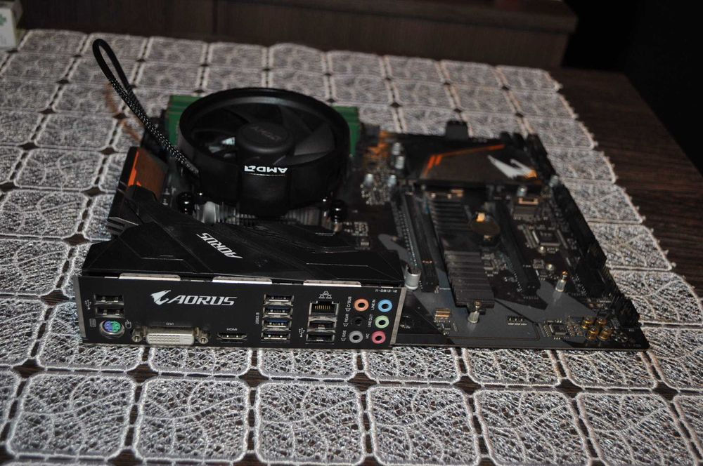 Zestaw PC Gigabyte B450 AORUS ELITE + Ryzen 5 2600 + 16Gb ddr4 2400Mhz