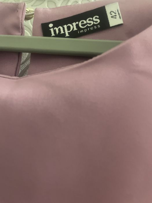 Sukienka trapezowa pudrowy róż