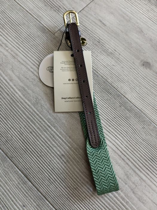 Premium obroża dla psa Kentucky jacquard zielona XS-M