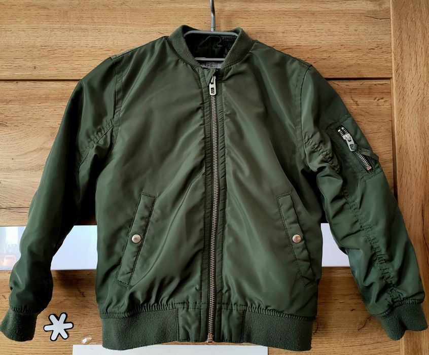Kurtka bomberka H&M 110/116 khaki chłopiec