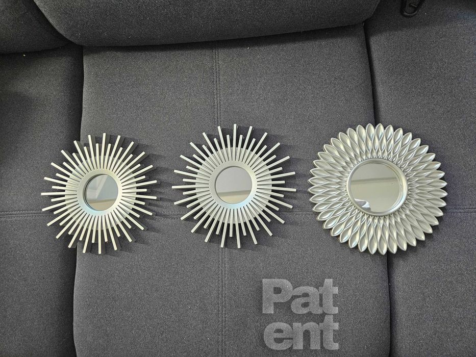 Lustra zestaw 3 luster w srebrnych ramkach do domu na ścianę dekoracja