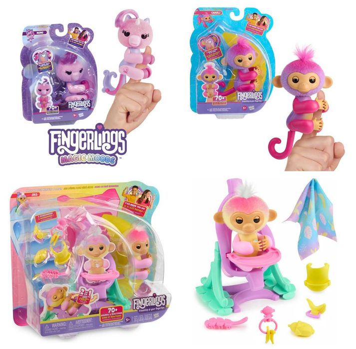 ОРИГИНАЛ! Интерактивная игрушка обезьянка и единорог Fingerlings Baby