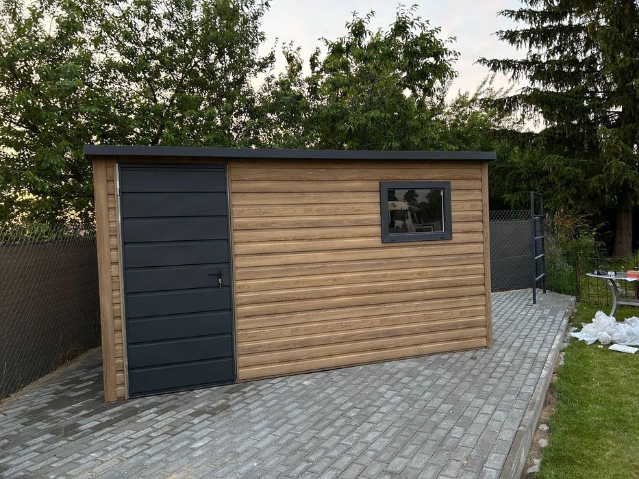 Domek Schowek Ogrodowy PREMIUM 4x2 drewnopodobny spad na tył