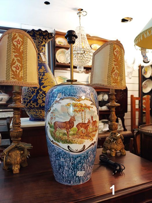 Candeeiros Mesa Cerâmica Porcelana 1 Lâmpada