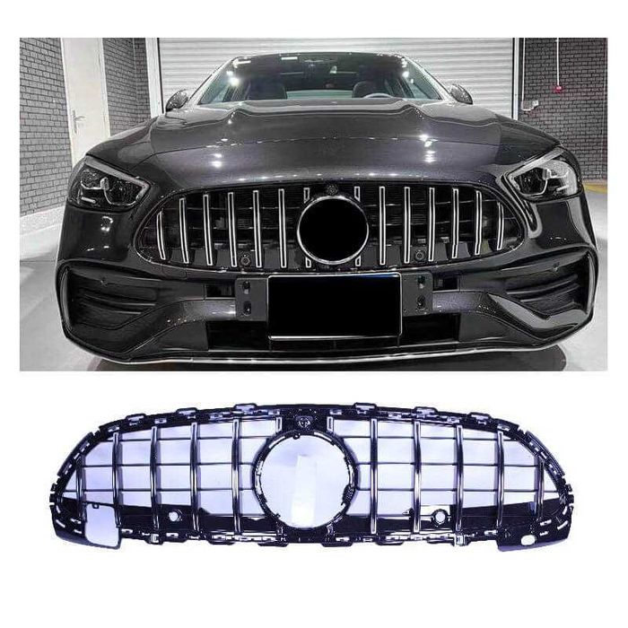Grelha frontal com suporte de símbolo para Mercedes Classe C W206 +2021 GT-R / Panamericana LOOK disponivel em preto piano brilhante e em cromado