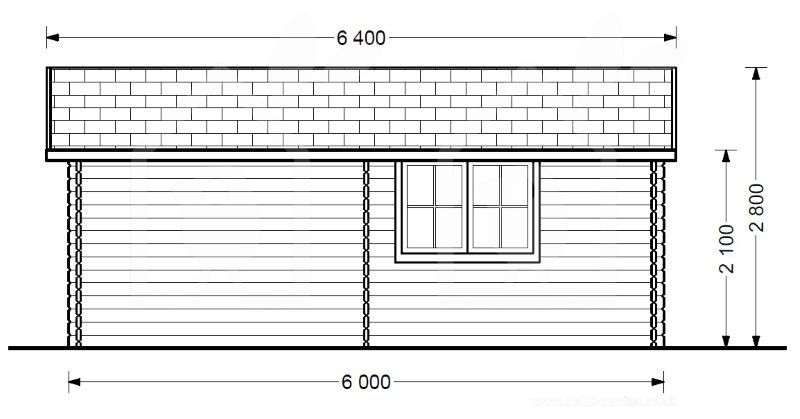 Garagem de Madeira Pré-Fabricada de 36m2 (2 lugares)