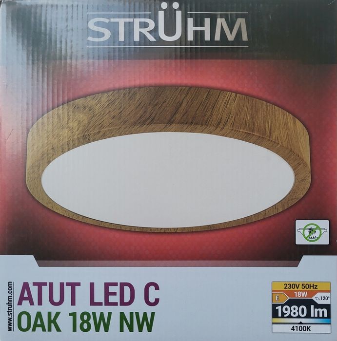 Plafoniera led imitacja drewna dąb IDEUS 24W 4100K